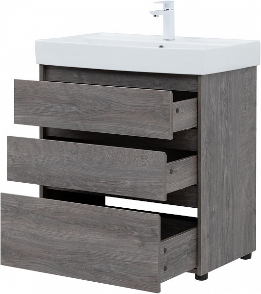 Тумба под раковину Aquanet Nova Lite 75 дуб рошелье (3 ящика) 00302473