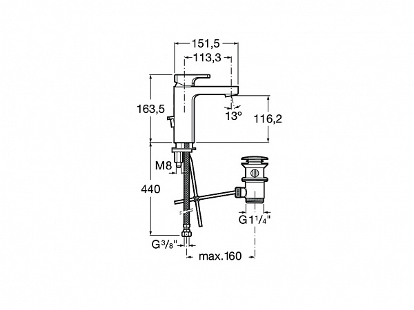 Смеситель Roca L90 для раковины 5A3F01C00