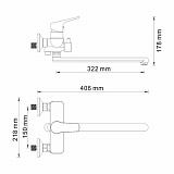 Смеситель для ванны с длинным изливом Wasserkraft Lippe 4502L