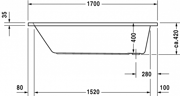 Акриловая ванна Duravit D-Code 170х75 700100000000000