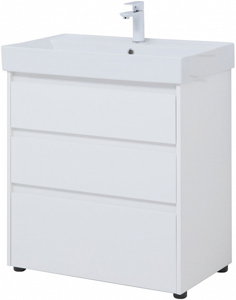 Тумба под раковину Aquanet Nova Lite 75 белый глянец (3 ящика) 00302472