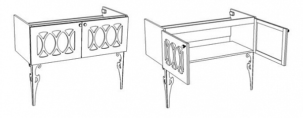 Тумба под раковину Corozo Таормина 105 белая SD-00000322