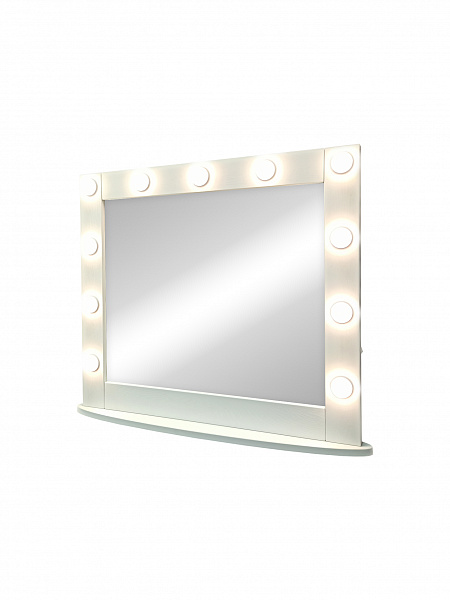 Зеркало Континент Гримерное настольное белое 800х700 (11 ламп)