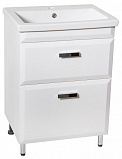 Тумба напольная Style line Лотос 60 под раковину Комо 60, Люкс белая, PLUS