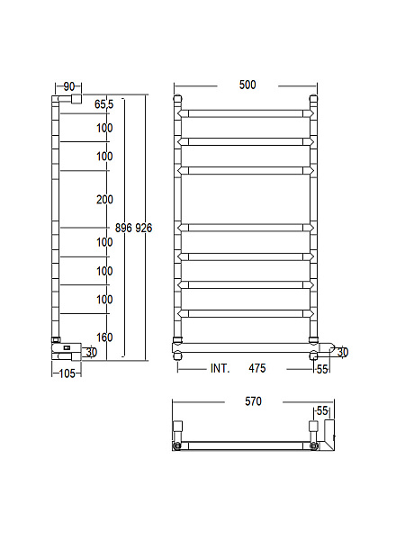Полотенцесушитель электрический Margaroli Sereno 584/8, цвет: хром 58447508CRB