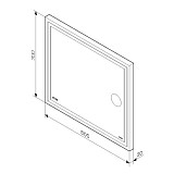 M91AMOX0803WG Универсальное зеркало с контурной Led-подсветкой, часами и косметическим зеркалом, 80