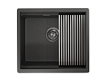 KS-5045U, ЧЕРНЫЙ МАТОВЫЙ, стальная кухонная мойка KITCHEN SPACE