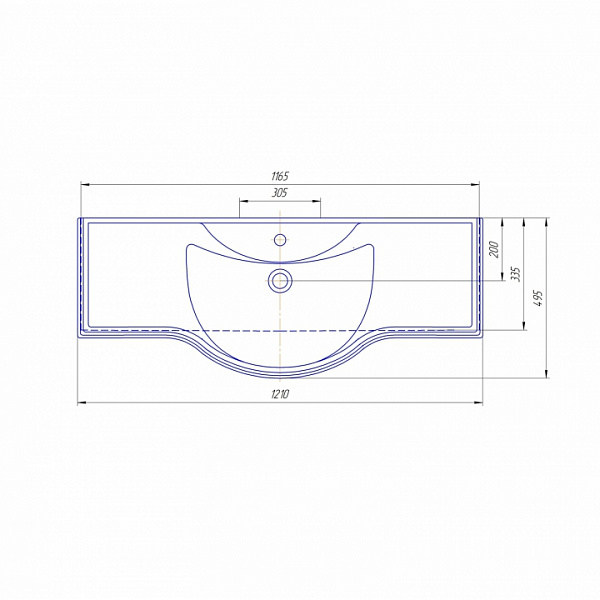 Мебельная раковина Классик 120