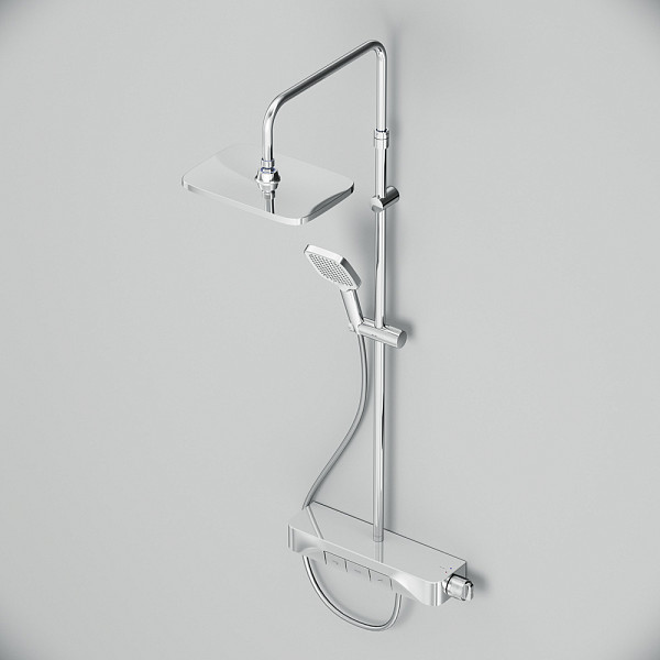 F078F700 Func, душ.система: см-ль-полка д/ванны/душа, душ.штанга, верхн. душ квадр., ручн.душ, хром