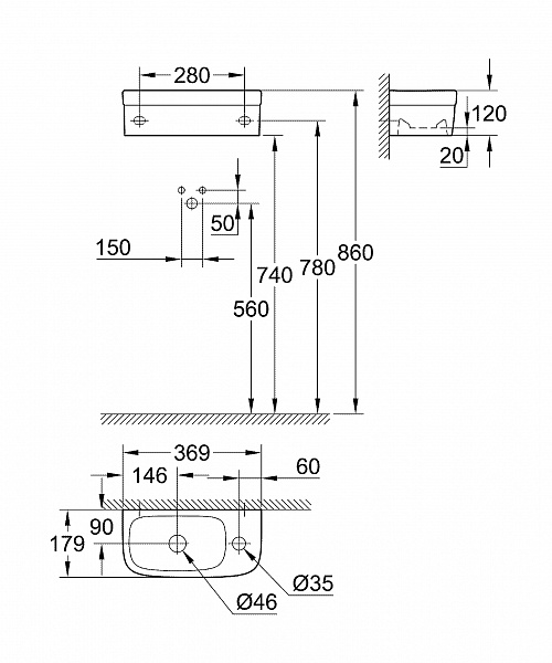 Рукомойник Grohe Euro Ceramic 39327000