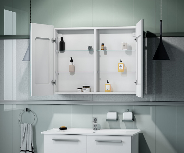 Зеркало-шкаф Континент "Allure Led" 1000х800 с датчиком движения, розеткой