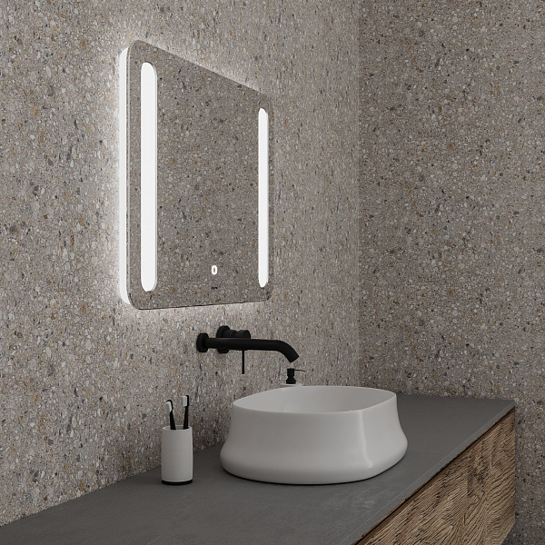 Зеркало LARA (800*700*45) LED с сенсорным выключателем и гравировкой