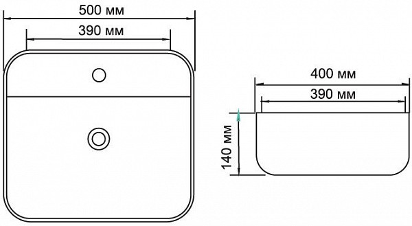 Раковина Aquanet City-2-MB 38,5 черный матовый CITY-2-MB