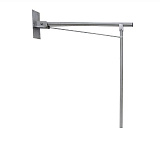 Поручень откидной настенного крепления с опорной ножкой., глянцевый.