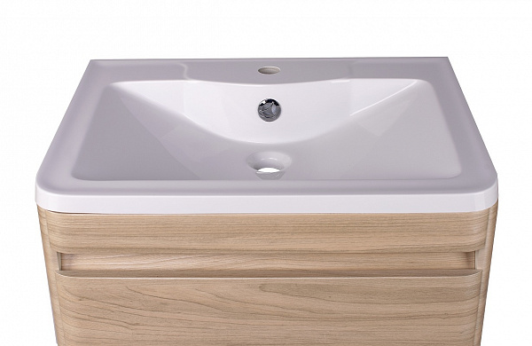 Тумба напольная Style line Атлантика 60, Люкс ясень перламутр, под раковину, PLUS