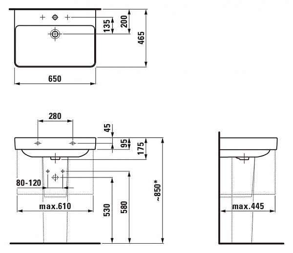 Раковина Laufen Pro S 8.1096.4.000.104.1