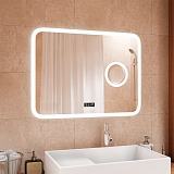 Зеркало Континент "Bliss Led" 800х700 с увеличительным зеркалом, часами