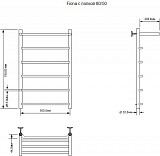 Полотенцесушитель электрический Aquanet Fiona 80х50 Тэн справа, с полкой 00281999