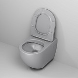 Унитаз GR-4411GLMS Color (550*365*395) СВЕТЛО-СЕРЫЙ МАТОВЫЙ подвесной БЕЗОБОДКОВЫЙ