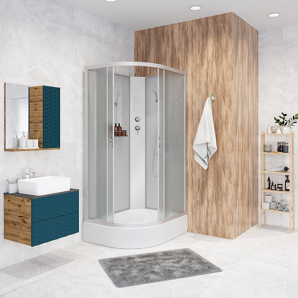 Душ.каб. NG-33394-14RBK (1300х900х2000) средний поддон (26см) стекло МАТОВОЕ 4 места