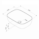 M8FWCC10450WG Func Раковина накладная, прямоугольник, 45 см, цвет белый глянец