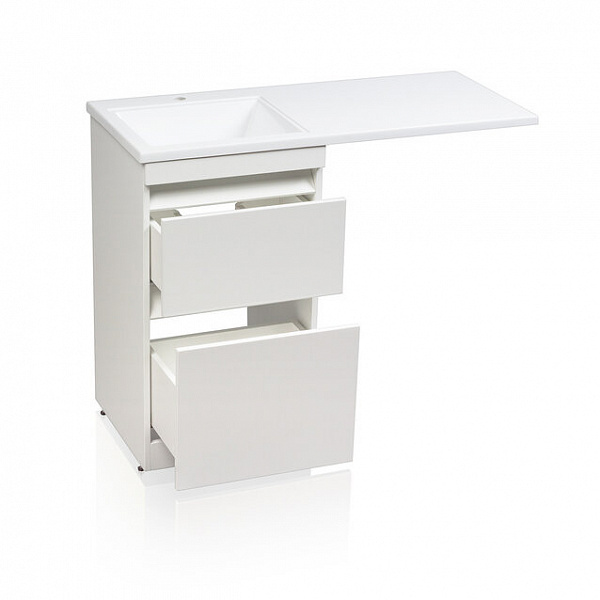 Тумба напольная Style line Даллас 110, Люкс белая, под раковину, PLUS