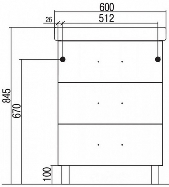 Тумба под раковину Акватон Америна 56 см 1A168901AM950
