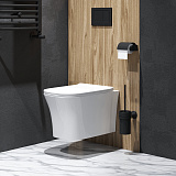 Унитаз Style GR-4474S (485*355*350) подвесной БЕЗОБОДКОВЫЙ с тонкой крышкой, 1 место