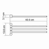 Держатель полотенец тройной Wasserkraft K-1533