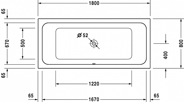 Акриловая ванна Duravit D-Code 180х80 700101000000000