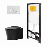 Сет: Инстал.OLI 80 ECO +панель Globe бел., OLI+Унитаз Point Вега, чёрн мат