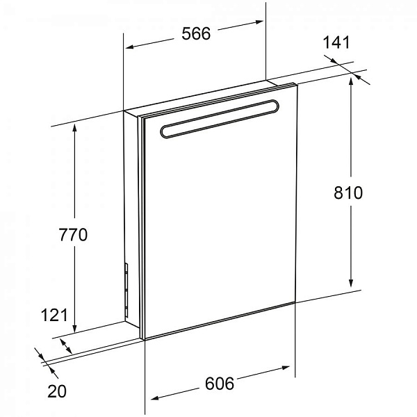 Зеркальный шкаф Roca Victoria Nord Black Edition 60 L ZRU9000098
