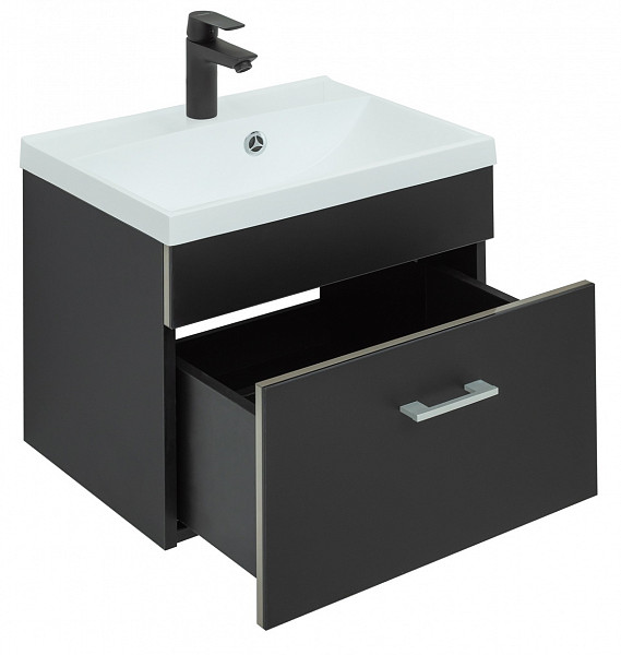 Тумба под раковину Aquanet Верона 50 черный матовый 00272430