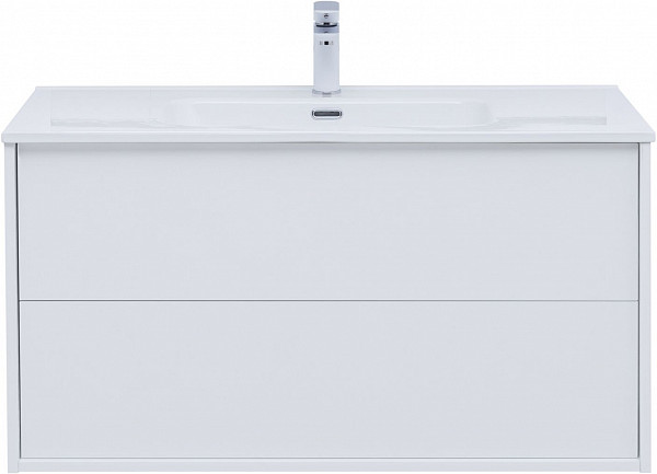 Тумба под раковину Aquanet Lino 100 (Flat) белый глянец 00287544