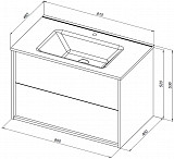 Тумба под раковину Aquanet Lino 80 (Flat) белый глянец 00287542
