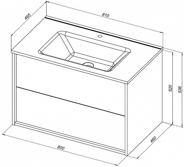 Тумба под раковину Aquanet Lino 80 (Flat) белый глянец 00287542