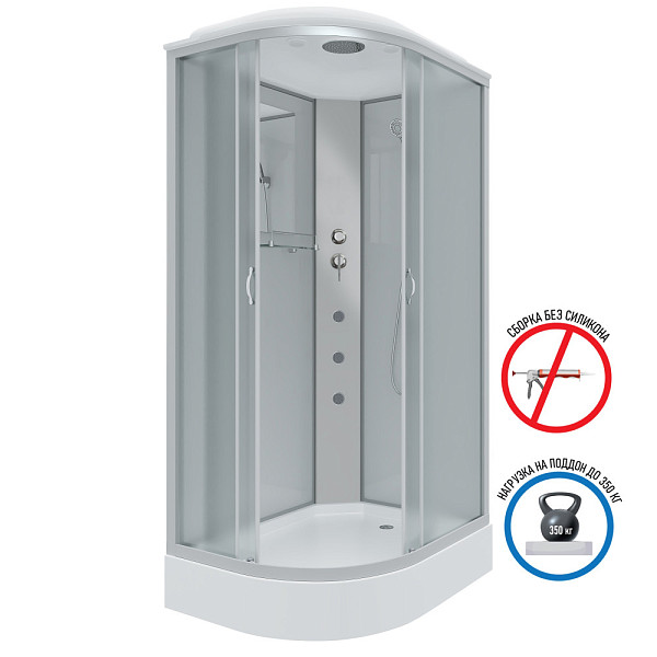 Душ.каб. NG-3312-14RG (1200х800х2150) низкий поддон(13см) стекло МАТОВОЕ 3 места