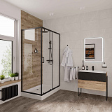 Душ. ограждение Niagara NG-6812-08 BLACK (120*80*190) прямоугольник, дверь раздвижная, 2 места