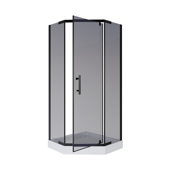 Душ. уголок NG-010-14DT (1000х1000х1950) низкий поддон(13см) стекло ТОНИРОВАННОЕ, 2 места
