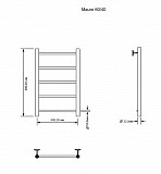 Полотенцесушитель электрический Aquanet Mauro 60х40 Тэн справа 00282001