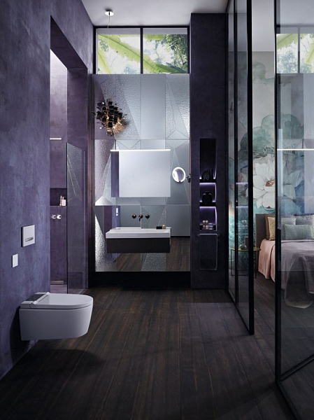 Унитаз-биде подвесной Geberit AquaClean Sela 146.224.21.1 панель хром