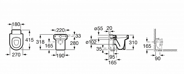 Унитаз (чаша) Roca Happening напольный 347115000