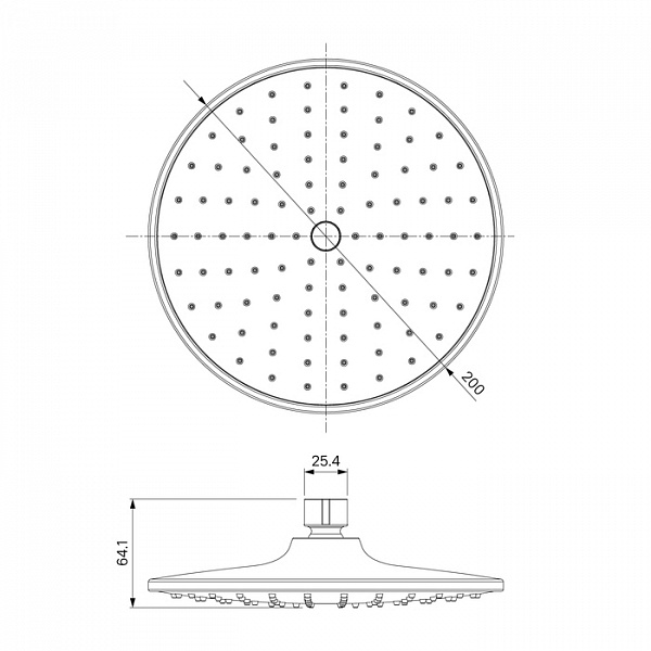 Смеситель с верхним душем, Rosco, Milardo, ROSSB1FM06
