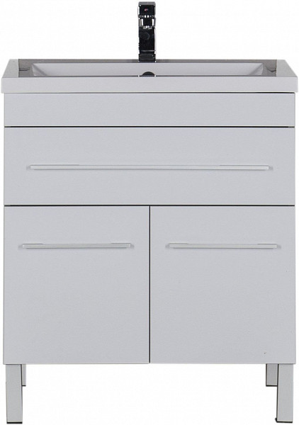 Тумба под раковину Aquanet Верона 75 белый (напольная 1 ящик 2 дверцы) 00182706