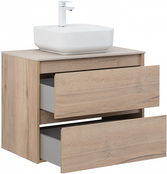 Тумба под раковину Aquanet Nova Lite 75 дуб крафт (2 ящика) 00287902