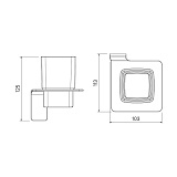 Подстаканник одинарный, матовое стекло, сплав металлов, Slide, графит, IDDIS, SLIGMG1i45