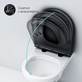 C901700SCmb Gem подвесной унитаз FlashClean с черным матовым сиденьем микролифт