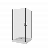 Душ. ограждение Niagara NG-6803-08  BLACK (90*90*190) квадрат, двери распашные, 1 место
