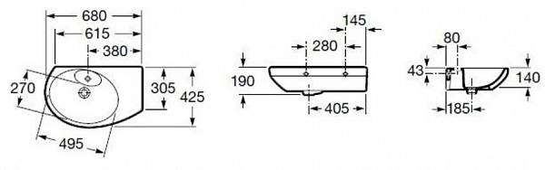 Раковина Roca Dama Senso Compacto 68x42 327519000
