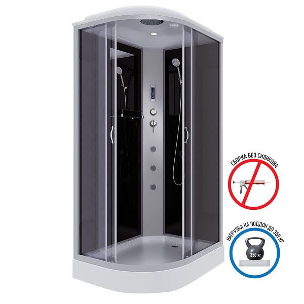 Душ.каб. NG-3512-14RF (1200х800х2150) низкий поддон(13см) стекло ТОНИРОВАННОЕ 3 места